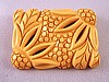 BP180 highly carved corn rectangular bakelite sunflower pin